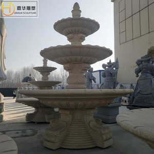 Fontaine en pierre Jiahua, style européen, colonne, décoration de jardin extérieure, élément aquatique durable, décor de piscine en marbre - Product Image 4