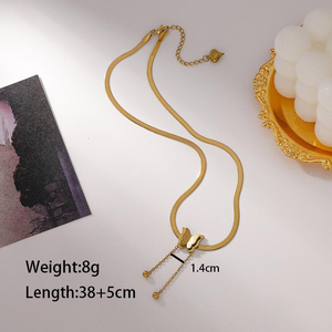 2026 Elegant <b>Choker</b> Necklace for Women 18K Gold Snake Chain Matte Stainless Steel Butterfly Pendant Gold <b>Silver</b> Letter - Product Image 2
