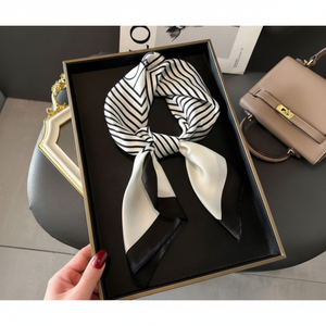 Sciarpa di seta moda quotidiana donna primavera autunno sciarpa marmitta fascia per capelli - Product Image 1