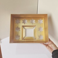 Boîte d'emballage à bento en or de qualité supérieure 5 + 1 boîte cadeau de friandises avec couvercle transparent boîte à muffins