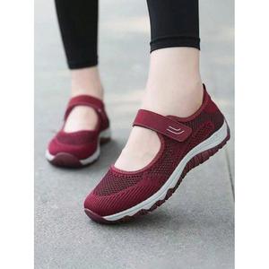 Scarpe da Fitness Rosse Regolabili da Donna, Scarpe Atletiche Traspiranti con Design in Rete Elegante, Comode per Camminare - Product Image 1