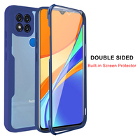 Mode antichoc TPU + PC 360 étui de protection complet transparent pour téléphone portable pour Xiaomi Redmi 9C couverture transparente avec protecteur d'écran