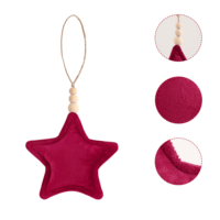 Étoile de Noël Murale Personnalisée en Velours Doux à Suspendre pour Décoration Extérieure en Gros