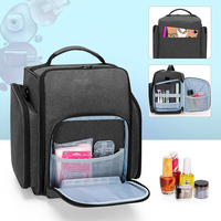Étui professionnel pour vernis à ongles, capacité de 72 flacons, grande trousse de maquillage avec 3 pochettes amovibles pour les artistes de salon de manucure