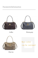 Tas Tote Kulit Asli Premium Wanita dengan Lapisan Matte, Desain Khusus Musim Gugur/Dingin, Penutup Ritsleting di Bawah Lengan, Ramah Lingkungan, Tahan Air, Motif Lichee