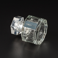 Flacon de parfum rectangulaire en cristal à facettes avec bouchon à vis, autocollant personnalisé, conteneur vide pour parfum