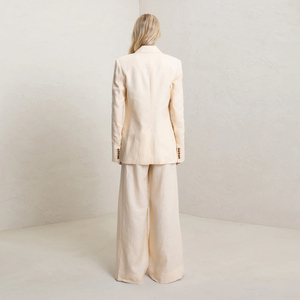 Nuovi arrivi biancheria con coulisse vita larga gambe caviglie spacca pantaloni da donna giacca abito - Product Image 5