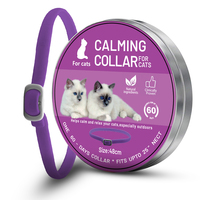 Collier apaisant réglable pour chiens et chats, à phéromones, étanche, anti-anxiété, avec couleur unie et étiquette OEM