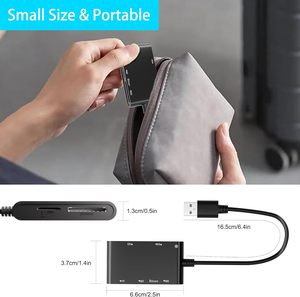 เครื่องอ่านการ์ดสมาร์ท CAC 6 พอร์ตอะแดปเตอร์ยูเอสบี ประเภท ดีโอดีสำหรับซิม/SD/TF/MS/M2/ID/IC การ์ด รองรับวินโดวส์/ลินุกซ์/ยูนิกซ์/แมคโอเอส เอ็กซ์ - Product Image 6