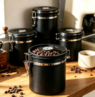 Boîte à café en acier inoxydable 304 de 1500 ml avec indicateur de date, pot hermétique pour grains de café, récipient de stockage alimentaire multifonctionnel