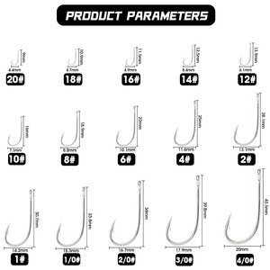 Ami da Pesca Baitholder a Gambo Lungo Beak con Scatola, Ami Offset Porta Esca Jig con 2 Ardiglioni Ferma Esca - Product Image 2