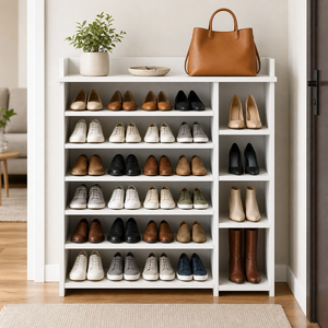 Living Room Furniture 7 Tier <b>Shoe</b> <b>Rack</b> Wooden Cabinet With Drawer for Space Saving KEYAXG01 <b>Large</b> Capacity Divided Storage This - Product Image 1