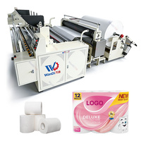 Máquina para Fabricar Papel WD, Línea de Producción Semiautomática para Rebobinado de Papel Higiénico con Máquina de Corte con Sierra de Cinta