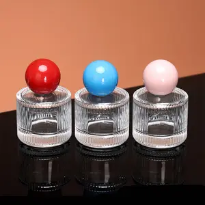 Boş silindir parfüm Atomizer 40ml taşınabilir cam boş doldurulabilir yedek cam parfüm şişesi yuvarlak şapka