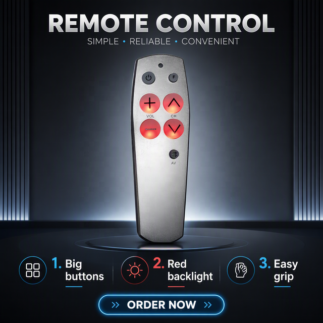7 Large Buttons Learning Universal Remote Control with AAA Batteries 10m Range for IR Devices & Older Relatives