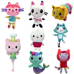 Hot Selling Lovely Plush Animals House Cat Plushie Kitty Doll Stuffed Animals Mermaid Plush Gabby Dollhouse Gaby Toy