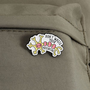 Broches de Esmalte con Neurona <span class=keywords><strong>y</strong></span> la Frase 'You Have Got Potential', Divertidos, Científicos, Motivacionales, para Solapa, Venta al Por Mayor - Product Image 3