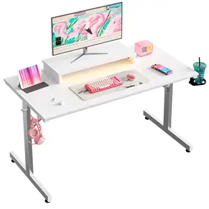 Thiết kế đơn giản chơi game duy nhất bàn với LED ánh sáng màn hình đứng 42 inch Ergonomic Bàn máy tính cho văn phòng nhà Gamer Máy Trạm