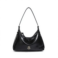Sac à bandoulière pour femme en cuir PU plissé effet huile cirée, sac hobo avec bandoulière réglable et fermeture éclair