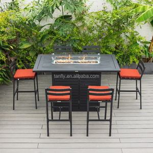 Hiện đại cao Ghế <span class=keywords><strong>Bar</strong></span> phân với footrest vườn ngoài trời thiết lập của thanh ghế và bàn đồ nội thất - Product Image 4