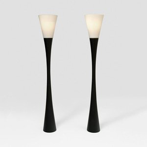 Floor Lamp With Off White Shade Iron Body LED <b>Light</b> Source For Villa Interior - Product Image 1