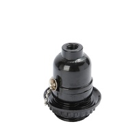 Partie lumineuse E26 douille de lampe 250V 250W douille en bakélite avec chaîne de traction E26 support de lampe suspension noire