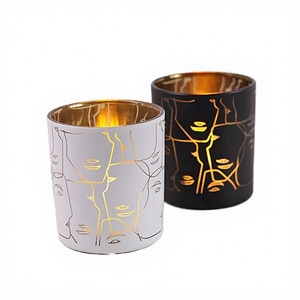 Frasco de Vidrio Cilíndrico Vacío de Lujo de 10 oz, Negro y Blanco, con Tapa, para Velas, con Logotipo Personalizado, Impresión Offset Navideña - Product Image 2