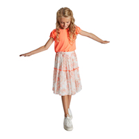 NOUVEAU Ensemble de vêtements respirants pour adolescentes, tenues assorties pour sœurs de 15 ans, robe légère orange pour filles