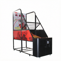 Basket-ball de rue électronique d'intérieur pour adultes, à monnayeur, en plastique et métal, avec LED et détection de mouvement, modèle Banana Land LUCK Shooting Crazy Hoop