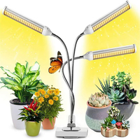 Lampe LED à spectre complet pour plantes, avec clip USB, pour la croissance des succulentes d'intérieur, corps en PVC, lumière rouge et bleue, gradation et minuterie, IP44