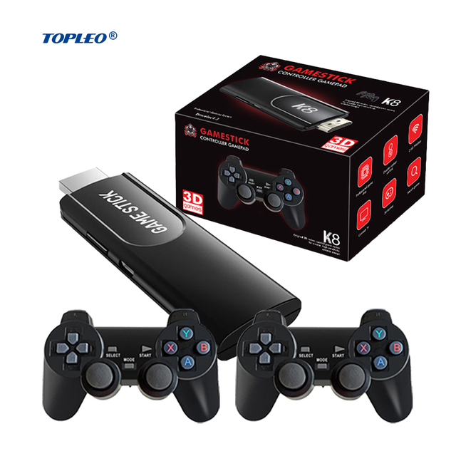 Topleo Video Game Console Stick HD 64GB 40000 Mini Game 8k Portable Classic Retro Console Game Stick 4k