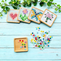 Kit de Matériaux Créatifs pour Mosaïque Faite à la Main – Ensemble de Sous-Verres et Vases en Verre Mosaïque Multicolore Ultra Mixte