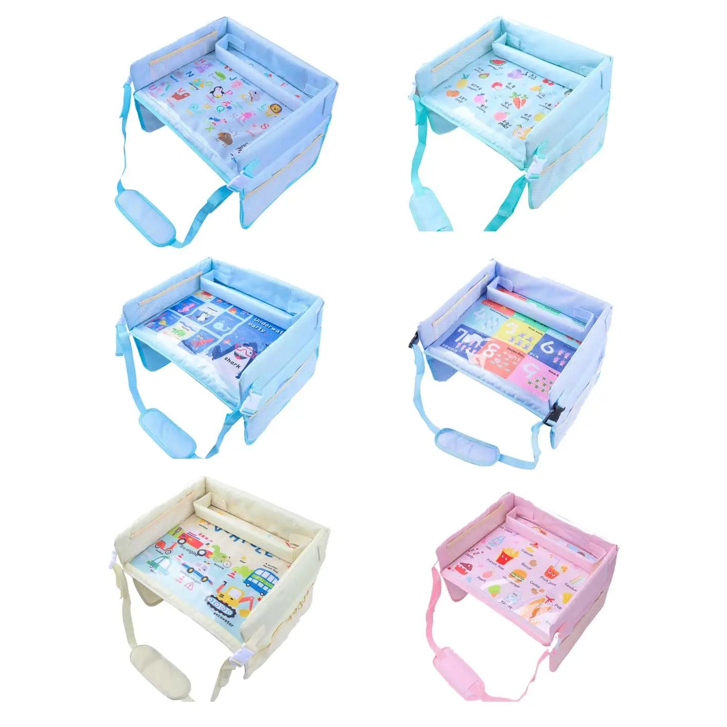 High Quality Baby Travel Tray Bundle For Multi-functional Car Seat Cartoon Tray Car Storage Waterproof Table Trip Essentials