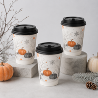 Gobelet en carton à double paroi isolant, motif Chapeau de Sorcière, en carton ondulé Kraft, écologique, design personnalisé, 12oz, pour Fête de la Récolte d'Automne
