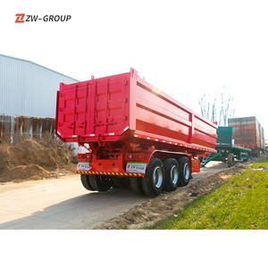 Fabricant de remorque personnalisé 3 essieux 40t 60 tonnes benne arrière semi-remorque ZW Group semi-remorque à benne basculante - Product Image 3