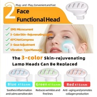 Dispositivo de Cuidado de Belleza Multiusos 5 en 1 con Cabezales Intercambiables y Tres Modos de Luz, Herramienta Recargable para el Cuidado del Cuello y la Cara