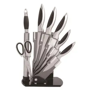 8 adet İsviçre hattı ev mutfak bıçağı seti paslanmaz çelik bıçak takımı akrilik blok ile