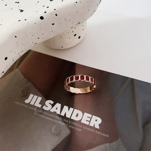 S925 <b>Silver</b> Anchor <b>Ring</b> Women's Wide Bamboo Joint Open Retro Jewelry Everyday Wear - Product Image 2