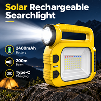 Projecteur solaire rechargeable 2400 mAh, type C, lampe de travail latérale, lumière d'avertissement d'urgence, vente en gros OEM