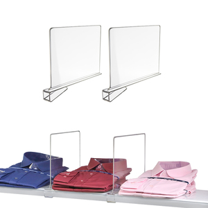 Lot de 2 séparateurs d'étagères de placard en plastique acrylique transparent <span class=keywords><strong>Séparateur</strong></span> de rangement pour supermarché Organisateur de <span class=keywords><strong>bibliothèque</strong></span> pour la maison - Product Image 5