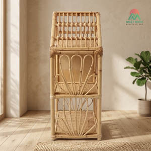 Best-selling natural rattan dollhouse, handcrafted rattan children's <b>toy</b>, wooden house-shaped nursery decor, pretend play gift. - Product Image 4
