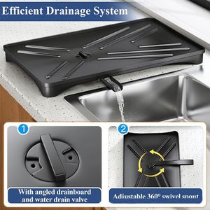 Égouttoir à vaisselle simple en acier inoxydable 304 pour cuisine, support de rangement et panier organisateur en métal - Product Image 5