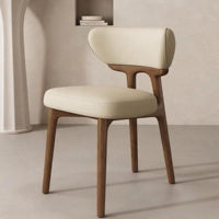 Chaise de salle à manger en bois massif de designer, style italien, nordique, moderne et minimaliste, avec dossier en noyer, durable pour salles à manger et salons
