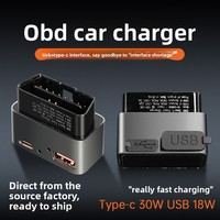 Station d'extension de chargeur de voiture OBD avec adaptateur de charge rapide double USB A/Type-C pour Tesla Model 3/Y