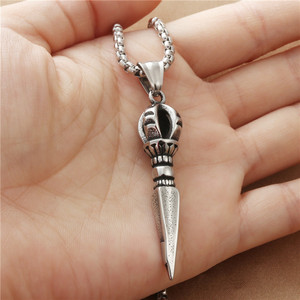 Collier pendentif en acier inoxydable pour homme, design géométrique rétro punk 19005 - Product Image 4
