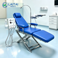 Fauteuil dentaire portable de haute qualité avec turbine, équipement de traitement pour clinique dentaire et hôpital, fauteuil dentaire pliable