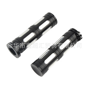 Zuqing <b>Motorcycle</b> Handlebar <b>Grips</b> 25mm Aluminum Alloy Black Silver For Harley XL883 Conversion - Product Image 5