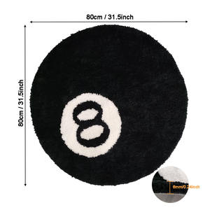 <span class=keywords><strong>Tapis</strong></span> de <span class=keywords><strong>Billard</strong></span> 8 <span class=keywords><strong>Noir</strong></span>, <span class=keywords><strong>Tapis</strong></span> Rond Tufté, Doux, Antidérapant, pour Chambre d'Enfant - Product Image 5