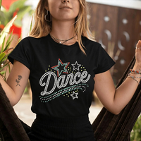Transferts de strass personnalisés, motifs de danse en strass, transferts thermiques pour t-shirts