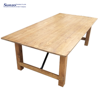 Table de ferme rustique pliable en bois de pin d'extérieur, mobilier de ferme, table à manger pliable pour les événements